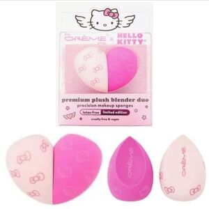 NIB Hello Kitty x The Creme Shop Premium Plush Blender Duo Set 2 Sponges